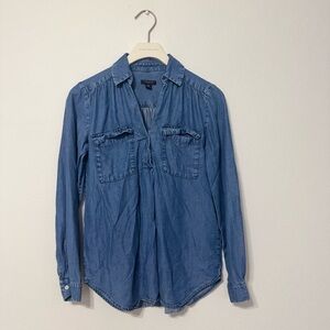 Ann Taylor Blue Denim Blouse